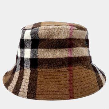 Pre Owned Burberry Brown, Multicolor Wool Bucket Hat
