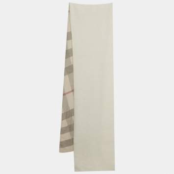 مملوكة مسبقًا Burberry Beige Checks Wool Knit Stole 