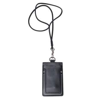 Pre Owned Burberry Black Leather ID Card Holder