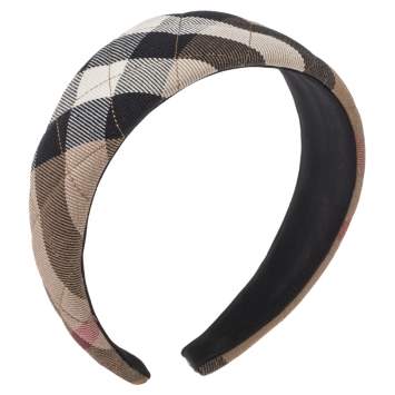 Pre Owned Burberry Brown House Check Canvas Quilted Headband 