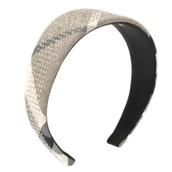 Pre Owned Burberry Beige Studded Novacheck Hair Band