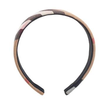 Pre Owned Burberry Beige Novacheck Canvas Headband