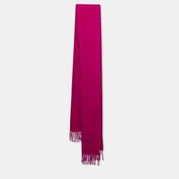 مملوكة مسبقًا Burberry Purple Logo Embroidered Cashmere Stole