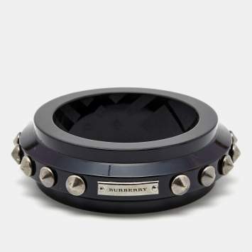 Pre Owned Burberry Black Resin Studded Bangle 