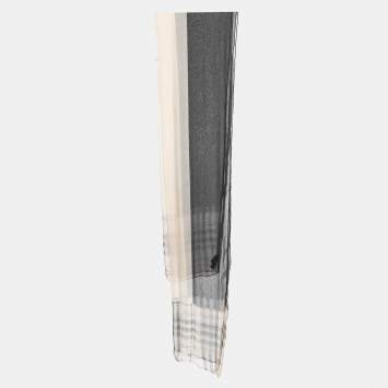 Pre Owned Burberry Beige Check Print Silk Chiffon Stole 