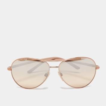 Pre Owned Burberry Rose Gold B3053 Acetate Gradient Aviator Sunglasses