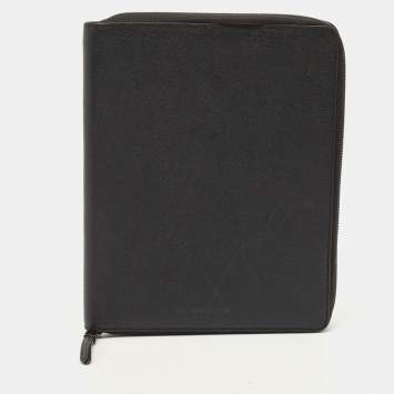 Pre Owned Burberry Black Leather Tablet Case