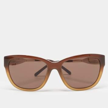 Pre Owned Burberry Brown/Gold B4203 Square Sunglasses