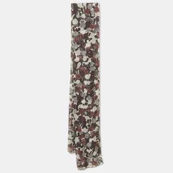 Pre Owned Burberry Multicolor Printed Silk Scarf