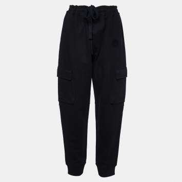 Pre Owned Burberry Black Cotton Knit Joggers L