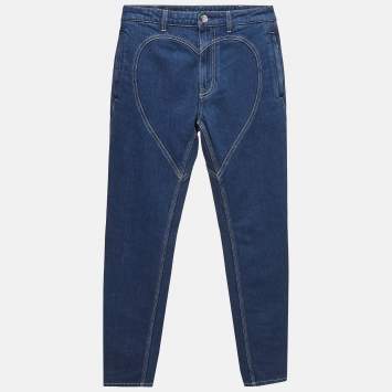 Pre Owned Burberry Blue Denim Skinny Mid-Rise Jeans S Waist 26"