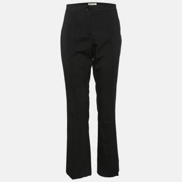 Pre Owned Burberry Black Wool Trousers S
