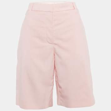 Pre Owned Burberry Pink Cotton Bermuda Shorts M
