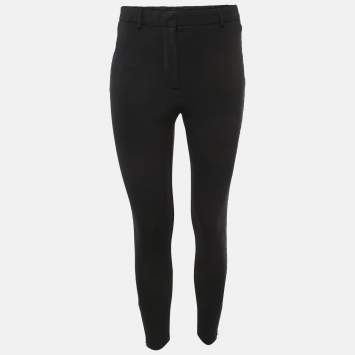Pre Owned Burberry Black Jersey Skinny Fit Trousers XS