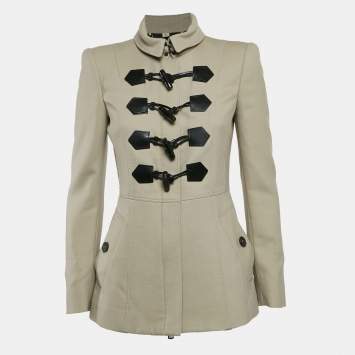 Pre Owned Burberry Beige Gabardine Duffle Jacket S