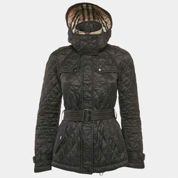 Burberry Black Nylon Quilted Jacket XS