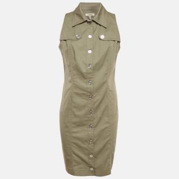 Burberry White Cotton Slit Detail Shirt Dress L Burberry | TLC