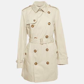 Pre Owned Burberry Beige Cotton Double Breasted Trench Coat L