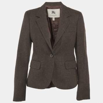 Pre Owned Burberry Brown Wool Alderford Blazer M