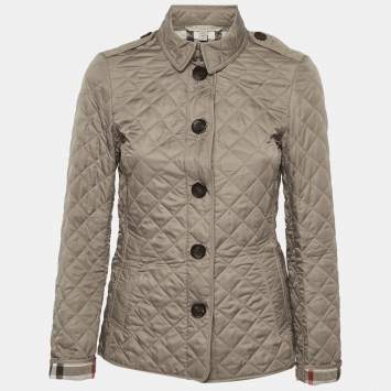 Pre Owned Burberry Brit Beige Synthetic Quilted Jacket XS