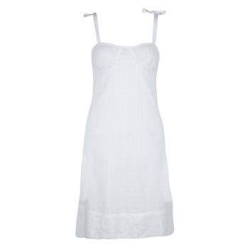 Pre Owned Burberry London White Cotton Lace Tie Detail Sleeveless Dress S