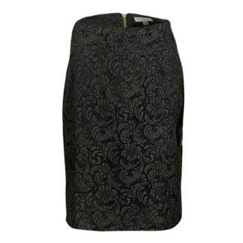 Pre Owned Burberry London Olive Green Floral Lace Pencil Skirt S