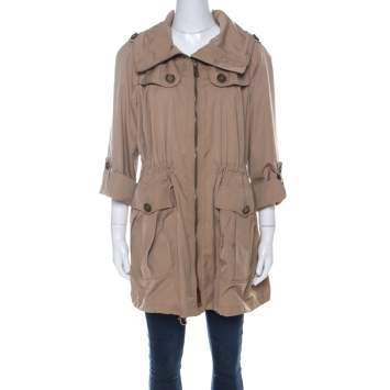 Pre Owned Burberry Beige Detachable Hood Bageford Anorak Jacket M