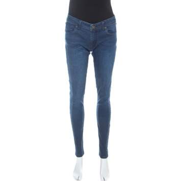 مملوكة مسبقًا Burberry Brit Indigo Denim Medium Wash Low Rise Skinny Fit Jeans M