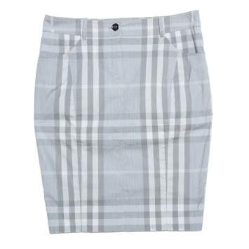 Pre Owned Burberry Brit Grey Checked Stretch Cotton Pencil Skirt S