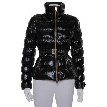 Pre Owned Burberry Black Synthetic Down Puffer Jacket S