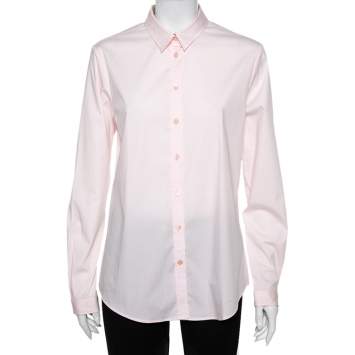 Pre Owned Burberry Brit Pink Cotton Button Front Shirt L