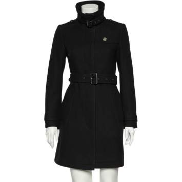 Pre Owned Burberry Brit Black Wool & Cashmere Belted Coat S