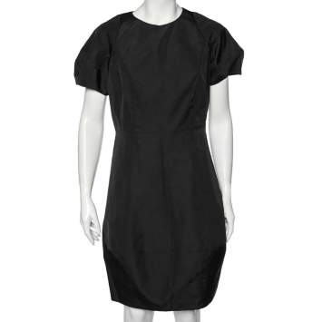 Pre Owned Burberry Vintage Black Synthetic Sheath Dress L