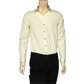 Pre Owned Burberry Brit Yellow Cotton Button Front Shirt L