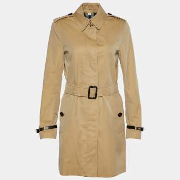 Pre Owned Burberry Beige Cotton Belted Rochester Trench Coat S