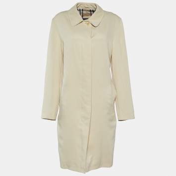 Pre Owned Burberry Vintage Beige Button Front Long Coat M