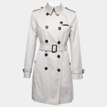 Pre Owned Burberry Beige Gabardine Belted Trench Coat S