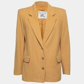 Pre Owned Burberry Vintage Beige Wool & Cashmere Single-Breasted Blazer M