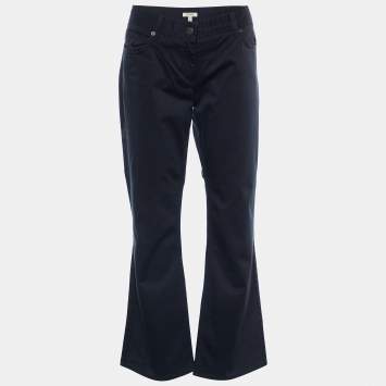Pre Owned Burberry Black Cotton Straight Fit Jeans L/Waist 36"