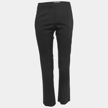 Pre Owned Burberry Black Crepe Trousers S 