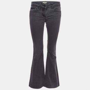 Pre Owned Burberry Grey Washed Denim Flared Leg Jeans M Waist 30''