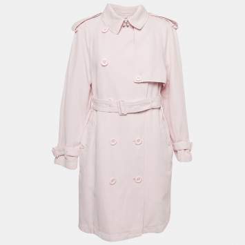 Pre Owned Burberry Pink Belted Trench Coat M