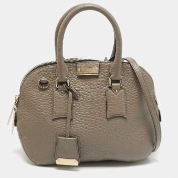 Pre Owned Burberry Beige Grain Leather Orchard Satchel