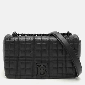 Pre Owned Burberry Black Quilted Leather Small Lola Shoulder Bag