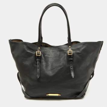 Pre Owned Burberry Black Leather Salisbury Tote