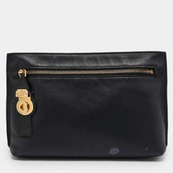 Pre Owned Burberry Black Pendleton Clutch