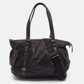 Pre Owned Burberry Black Super Nova Check Nylon Diaper Bag