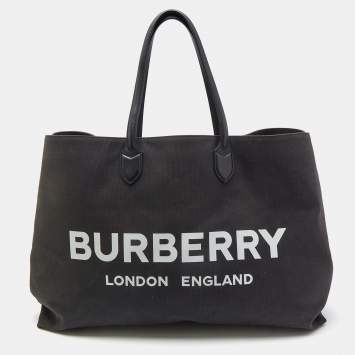 Pre Owned Burberry Black Canvas Lewes Tote