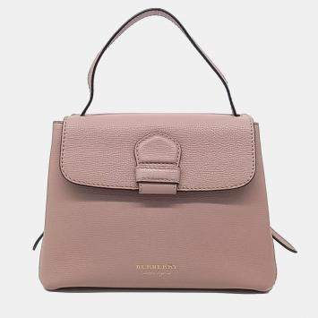 Pre Owned Burberry Pink Leather Camberley Small Tote Bag