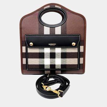 Pre Owned Burberry Brown PVC pocket mini bag